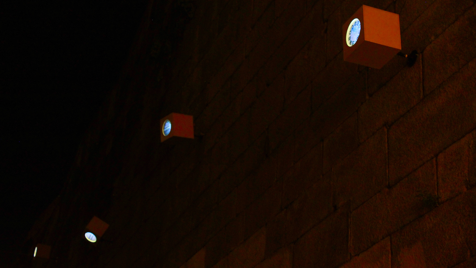 View at night, set of projections.
